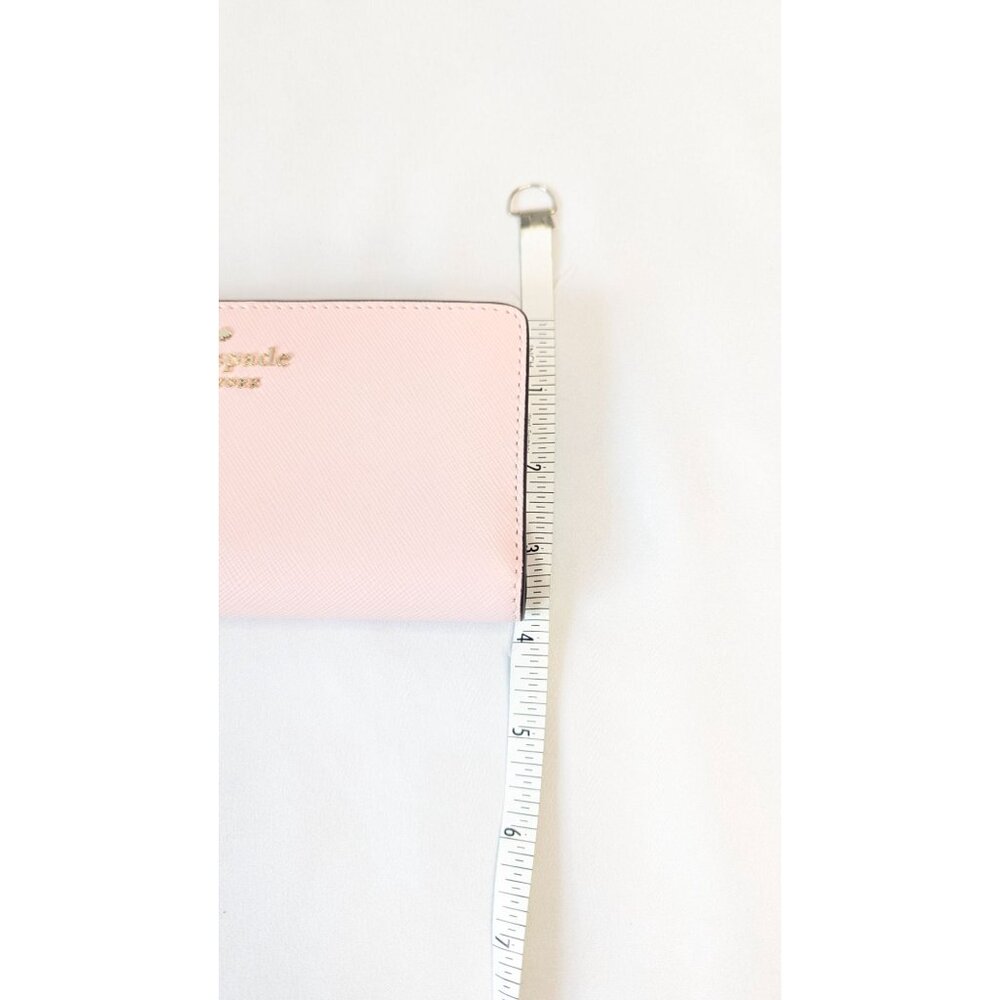 Kate Spade New York Long Wallet Bifold Saffiano Leather Pink Pastel Gold Tone - Picture 12 of 12